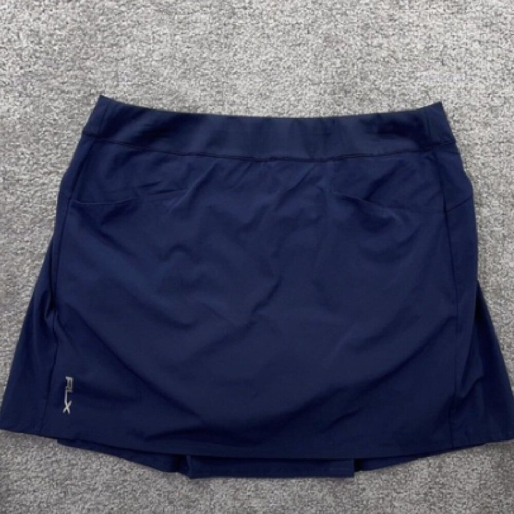 RLX Ralph Lauren Skort Womens Large Navy Blue Lined Athletic Skirt Golf Tennis